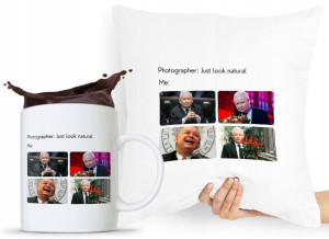 Zestaw Poduszka + Kubek Pis Jarosław Kaczyński