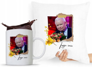 Zestaw Poduszka + Kubek Pis Jarosław Kaczyński