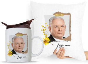 Zestaw Poduszka + Kubek Pis Jarosław Kaczyński