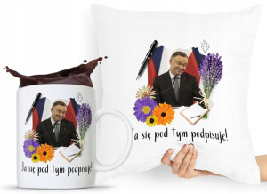 Zestaw Poduszka + Kubek Prezent Andrzej Duda Pis