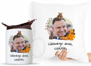Zestaw Poduszka + Kubek Prezent Andrzej Duda Pis