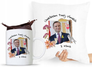 Zestaw Poduszka + Kubek Prezent Andrzej Duda Pis