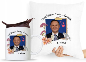 Zestaw Poduszka + Kubek Prezent Andrzej Duda Pis