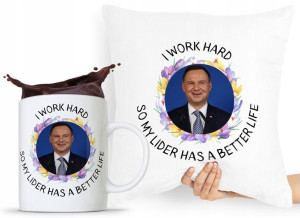 Zestaw Poduszka + Kubek Prezent Andrzej Duda Pis