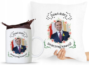 Zestaw Poduszka + Kubek Prezent Andrzej Duda Pis