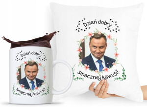 Zestaw Poduszka + Kubek Prezent Andrzej Duda Pis