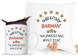 Zestaw Poduszka + Kubek Prezent Dla Barmana