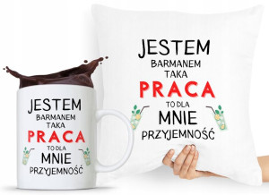 Zestaw Poduszka + Kubek Prezent Dla Barmana
