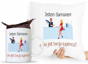 Zestaw Poduszka + Kubek Prezent Dla Barmana
