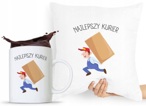 Zestaw Poduszka + Kubek Prezent Dla Kuriera
