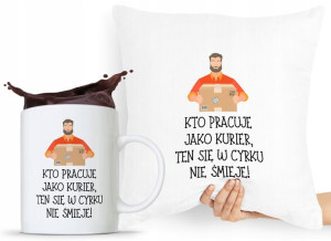 Zestaw Poduszka + Kubek Prezent Dla Kuriera