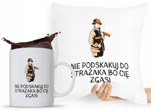 Zestaw Poduszka + Kubek Prezent Dla Strażaka