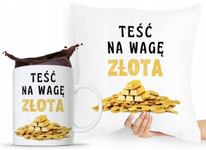 Zestaw Poduszka + Kubek Prezent Dla Teścia Taty