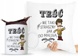 Zestaw Poduszka + Kubek Prezent Dla Teścia Taty