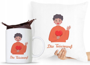 Zestaw Poduszka + Kubek Prezent Dla Teściowej Mamy