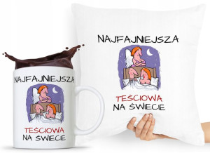 Zestaw Poduszka + Kubek Prezent Dla Teściowej Mamy