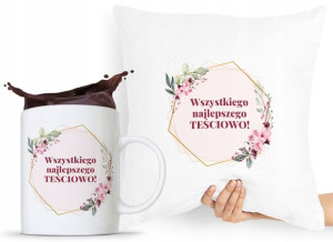 Zestaw Poduszka + Kubek Prezent Dla Teściowej Mamy