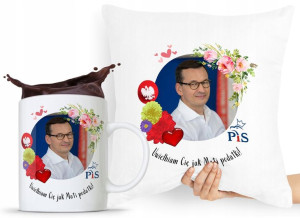 Zestaw Poduszka + Kubek Prezent Mateusz Morawiecki