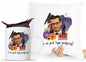 Zestaw Poduszka + Kubek Prezent Mateusz Morawiecki