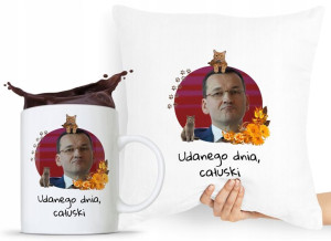 Zestaw Poduszka + Kubek Prezent Mateusz Morawiecki