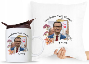 Zestaw Poduszka + Kubek Prezent Mateusz Morawiecki