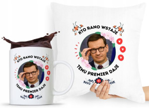 Zestaw Poduszka + Kubek Prezent Mateusz Morawiecki