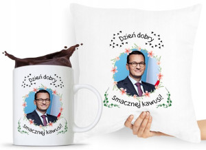 Zestaw Poduszka + Kubek Prezent Mateusz Morawiecki