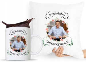 Zestaw Poduszka + Kubek Prezent Mateusz Morawiecki