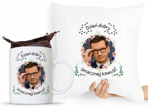 Zestaw Poduszka + Kubek Prezent Mateusz Morawiecki