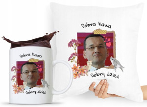 Zestaw Poduszka + Kubek Prezent Mateusz Morawiecki