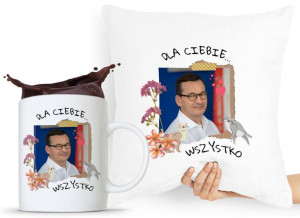 Zestaw Poduszka + Kubek Prezent Mateusz Morawiecki