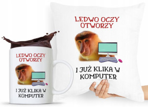 Zestaw Poduszka + Kubek Prezent Nosacz Janusz