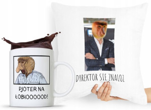 Zestaw Poduszka + Kubek Prezent Nosacz Janusz