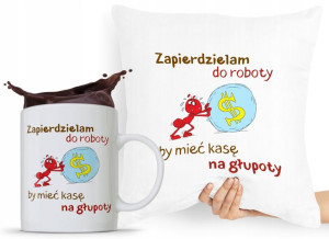 Zestaw Poduszka + Kubek Śmieszny Zabawny Prezent