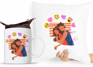 Zestaw Poduszka + Kubek Walentynki Dla Dziewczyny