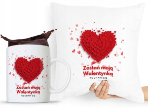 Zestaw Poduszka + Kubek Walentynki Dla Dziewczyny