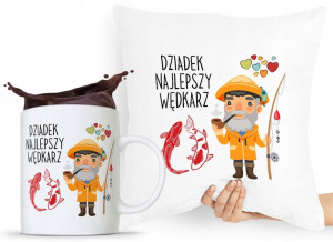 Zestaw Poduszka + Kubek Wędkarza Rybaka Prezent