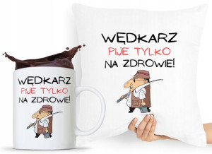 Zestaw Poduszka + Kubek Wędkarza Rybaka Prezent