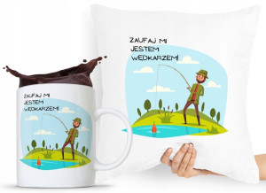 Zestaw Poduszka + Kubek Wędkarza Rybaka Prezent