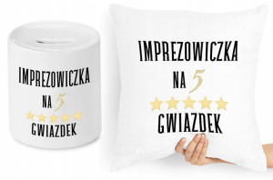 Zestaw Poduszka + Skarbonka Imprezowicza Prezent