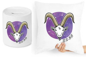 Zestaw Poduszka + Skarbonka Znaki Zodiaku Kozioł