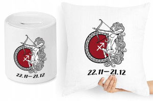 Zestaw Poduszka + Skarbonka Znaki Zodiaku Strzelec