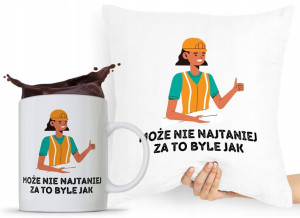 Zestaw Poduszka Kubek Budowlańca Majstra Fachowca
