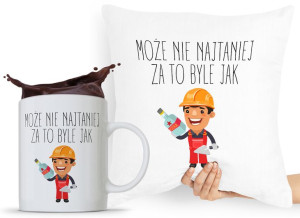 Zestaw Poduszka Kubek Budowlańca Majstra Fachowca