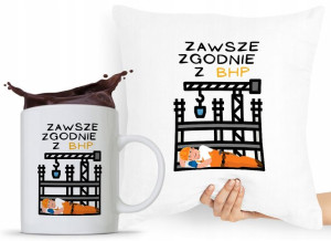 Zestaw Poduszka Kubek Budowlańca Majstra Fachowca