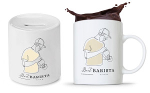 Zestaw Skarbonka + Kubek Dla Baristy Prezent