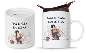 Zestaw Skarbonka + Kubek Dla Baristy Prezent