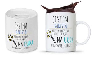 Zestaw Skarbonka + Kubek Dla Baristy Prezent