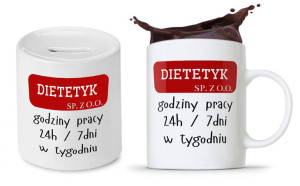 Zestaw Skarbonka + Kubek Dla Dietetyka Dietetyczki