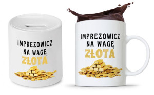 Zestaw Skarbonka + Kubek Imprezowicza Prezent